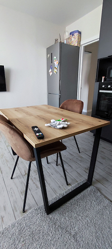 Стол Лота Лофт 140 25 мм черный матовый / бетон фото покупателя 457