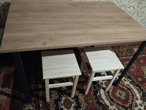 Деревянный стол Лота Лофт 140х80 черный матовый / бетон светлый фото покупателя 753