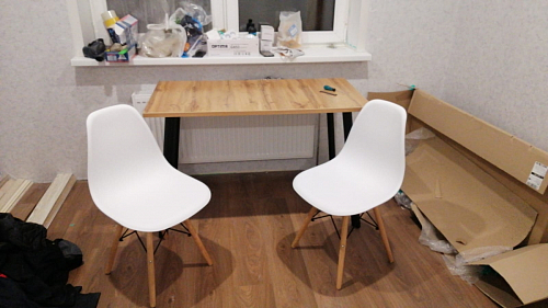 Стол Тринити Лофт 120 32 мм бетон / черный матовый фото покупателя 99