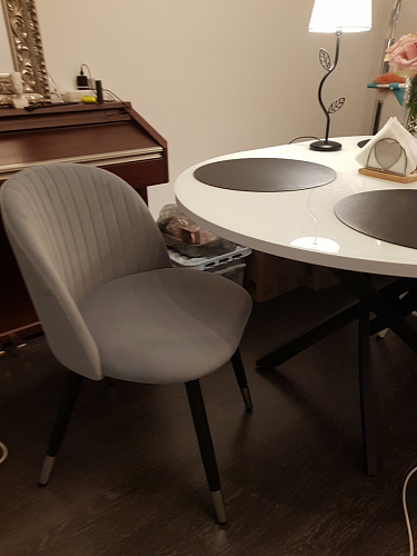 Стул на металлокаркасе Gabi 1 light blue / black / gold фото покупателя 46