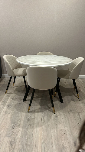 Стул на металлокаркасе Gabi dark beige / black / silver фото покупателя 754