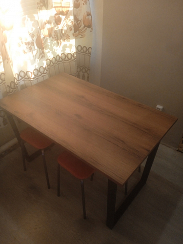 Стол Лота Лофт 140 25 мм черный матовый / бетон фото покупателя 484