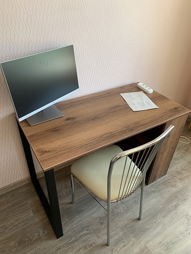 Письменный стол Битти Лофт 116х60х75 дуб вотан / черный матовый фото покупателя 19