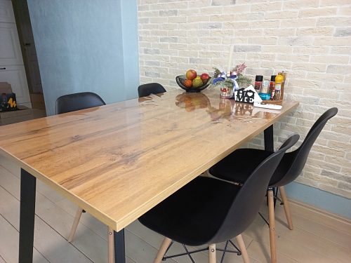 Стол Тринити Лофт 120 32 мм дуб галифакс табако / черный матовый фото покупателя 57