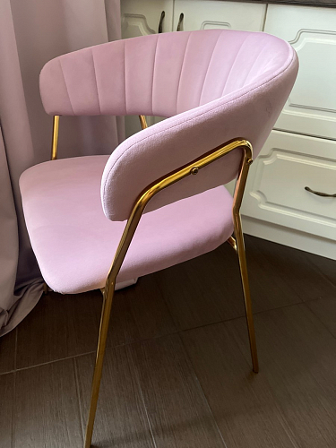 Стул на металлокаркасе Kamelia зеленый / золото фото покупателя 92