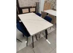 Керамический стол Норман 140(200)х80 серый мрамор larka grey / черный из шоурума 2
