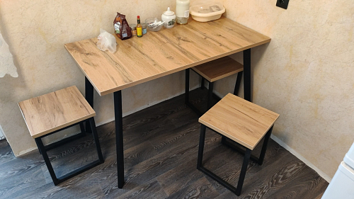 Стол Тринити Лофт 120 32 мм дуб галифакс табако / черный матовый фото покупателя 579