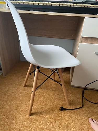 Пластиковый стул Eames PC-015 серо-голубой / дерево фото покупателя 99