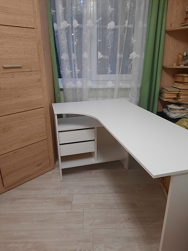 Письменный стол СПм-25 правый белый  - Уцененный экземпляр фото покупателя 12