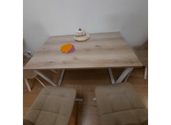 Деревянный стол Барон О 180 х 90 белая пленка шагрень / черный фото покупателя 49