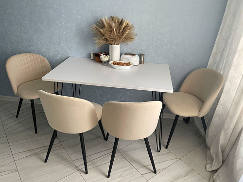 Стул на металлокаркасе Gabi 1 light blue / black / gold фото покупателя 730