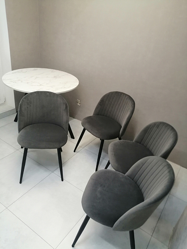 Стул на металлокаркасе Gabi dark beige / black / silver фото покупателя 385