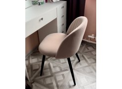 Стул на металлокаркасе Gabi 1 бежевый / черный с серебряными наконечниками фото покупателя 678