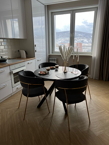 Стул на металлокаркасе Kamelia зеленый / золото фото покупателя 34