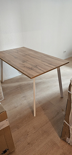 Стол Тринити Лофт 120 32 мм дуб галифакс табако / черный матовый фото покупателя 210