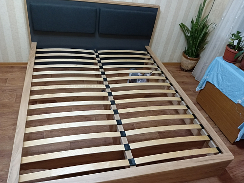 Двуспальная кровать Клауд 160х200 парящая дуб крафт золотой / антрацит фото покупателя 342