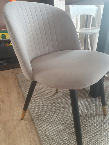 Стул на металлокаркасе Gabi dark beige / black / silver фото покупателя 457