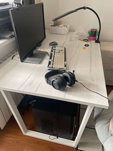 Деревянный стол Лота Лофт 140х80 черный матовый / бетон светлый фото покупателя 924