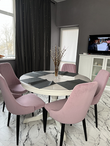 Стул на металлокаркасе Kora light blue / white фото покупателя 478