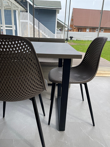 Деревянный стол Лота Лофт 140х80 черный матовый / бетон светлый фото покупателя 204