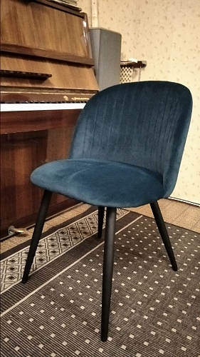 Стул на металлокаркасе Gabi 1 light blue / black / gold фото покупателя 262