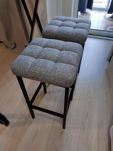 Барный стул Лофт ткань канди грей / черный матовый фото покупателя 187