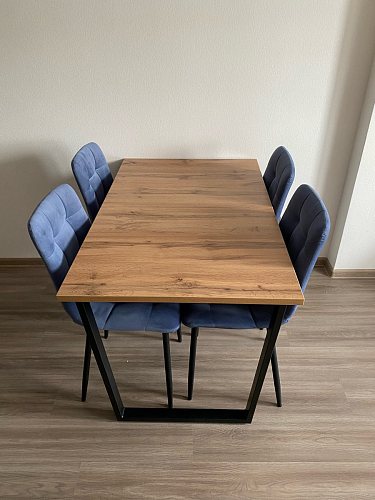 Деревянный стол Лота Лофт 140х80 черный матовый / бетон светлый фото покупателя 866