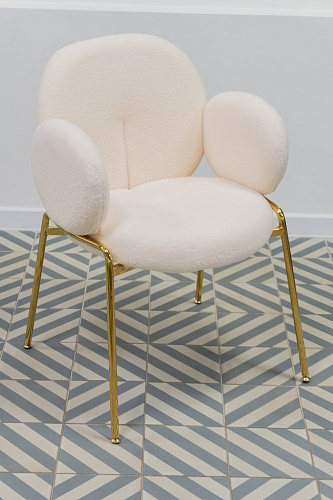 Стул на металлокаркасе Kalipso 1 white / gold из шоурума 1