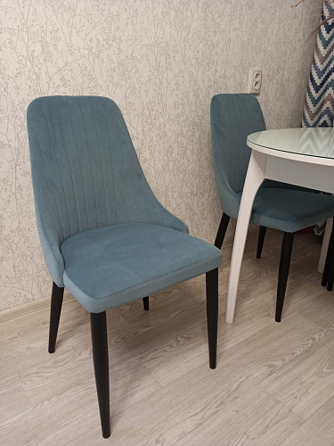 Стул на металлокаркасе Kora light blue / white фото покупателя 145