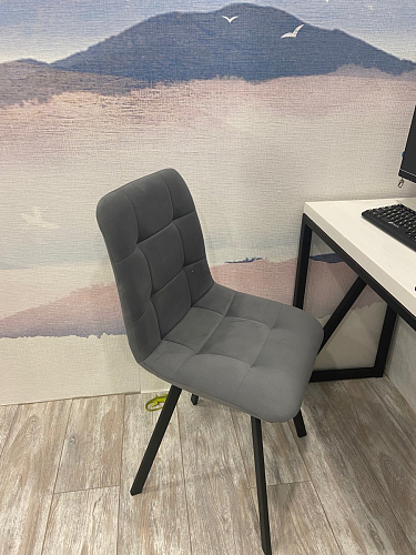 Стул на металлокаркасе Чилли синяя ткань / белый фото покупателя 619