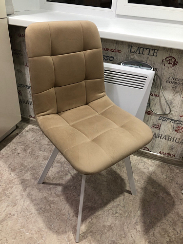 Стул на металлокаркасе Чилли К светло-серый велюр / черный каркас фото покупателя 602