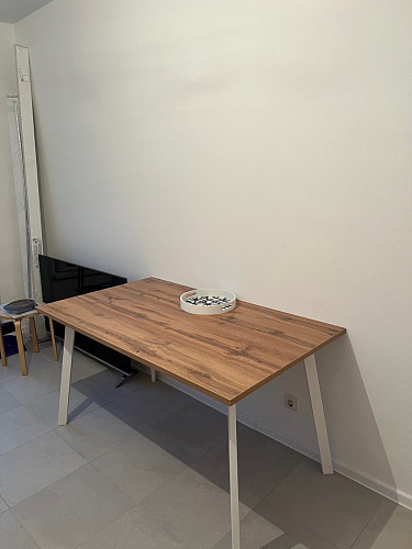 Стол Тринити Лофт 120 32 мм дуб галифакс табако / черный матовый фото покупателя 480