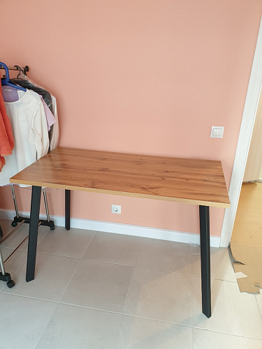 Стол Тринити Лофт 120 32 мм дуб галифакс табако / черный матовый фото покупателя 12