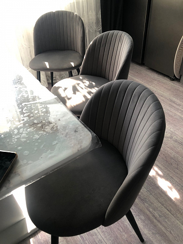 Стул на металлокаркасе Gabi dark beige / black / silver фото покупателя 619