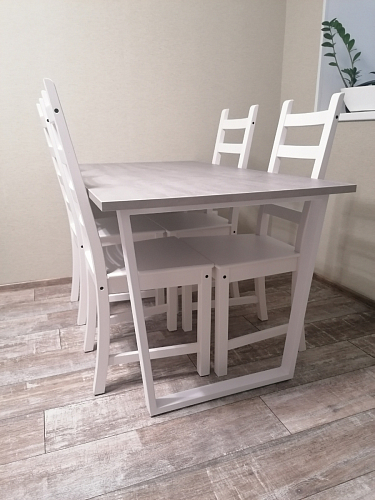 Деревянный стол Лота Лофт 120х75 белый матовый / дуб крафт золотой фото покупателя 85