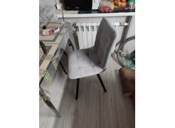 Стул на металлокаркасе Чилли синяя ткань / белый фото покупателя 436