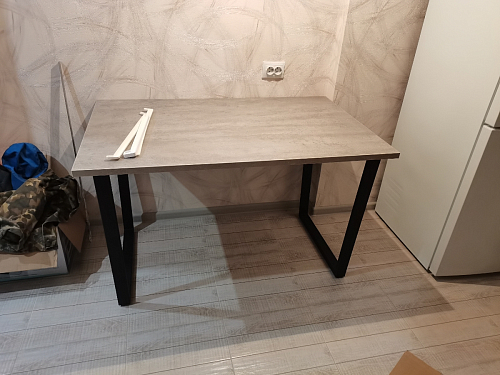 Стол Лота Лофт 120 32 мм бетон / черный матовый фото покупателя 4