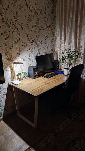 Деревянный стол Лота Лофт 120х75 белый матовый / дуб крафт золотой фото покупателя 850