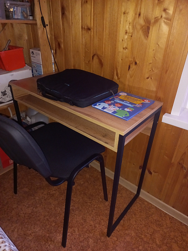 Письменный стол Лео Лофт бетон / черный матовый фото покупателя 10