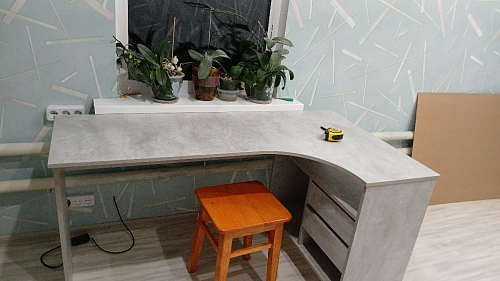 Письменный стол СПм-25 правый белый  - Уцененный экземпляр фото покупателя 48