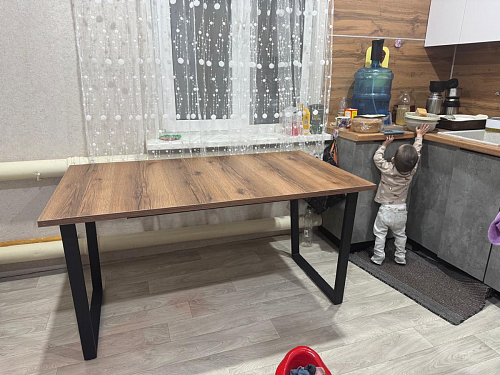 Стол Лота Лофт 140 25 мм черный матовый / бетон фото покупателя 781