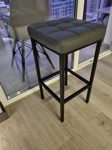 Барный стул Лофт ткань канди грей / черный матовый фото покупателя 79