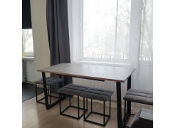 Стол Лота Лофт 140 25 мм черный матовый / бетон фото покупателя 700