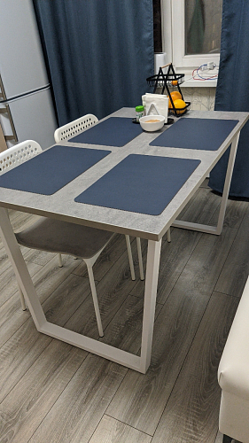 Деревянный стол Лота Лофт 140х80 черный матовый / бетон светлый фото покупателя 492