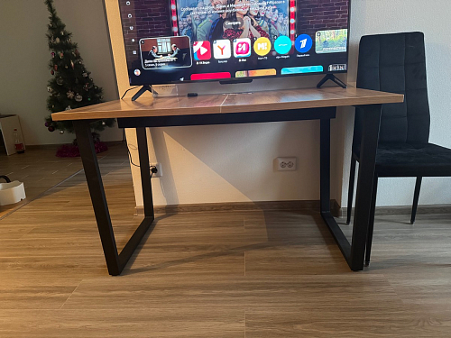 Деревянный стол Лота Лофт 140х80 черный матовый / бетон светлый фото покупателя 744