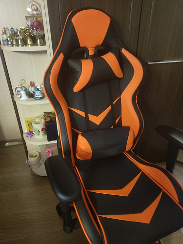 Компьютерное кресло Racer черное / голубое фото покупателя 67