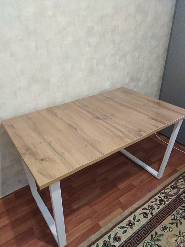 Деревянный стол Лота Лофт 120х75 белый матовый / дуб крафт золотой фото покупателя 40