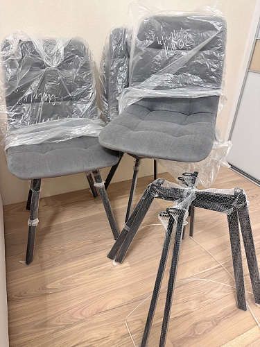 Стул на металлокаркасе Чилли К темно-серый (velutto 32) / черный фото покупателя 504