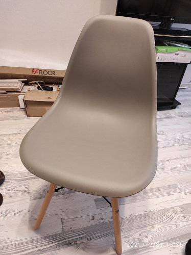 Пластиковый стул Eames PC-015 серо-голубой / дерево фото покупателя 54