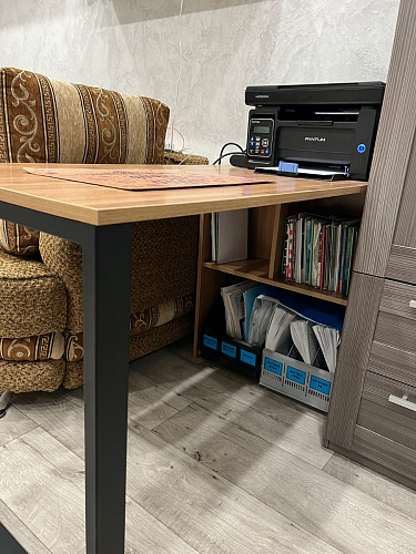 Письменный стол Битти Лофт 116х60х75 креатель / черный матовый фото покупателя 16